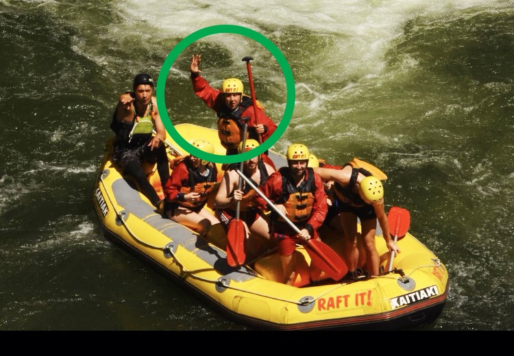 Out Doors Inc participant, Adam Lee, white water rafting on a program
